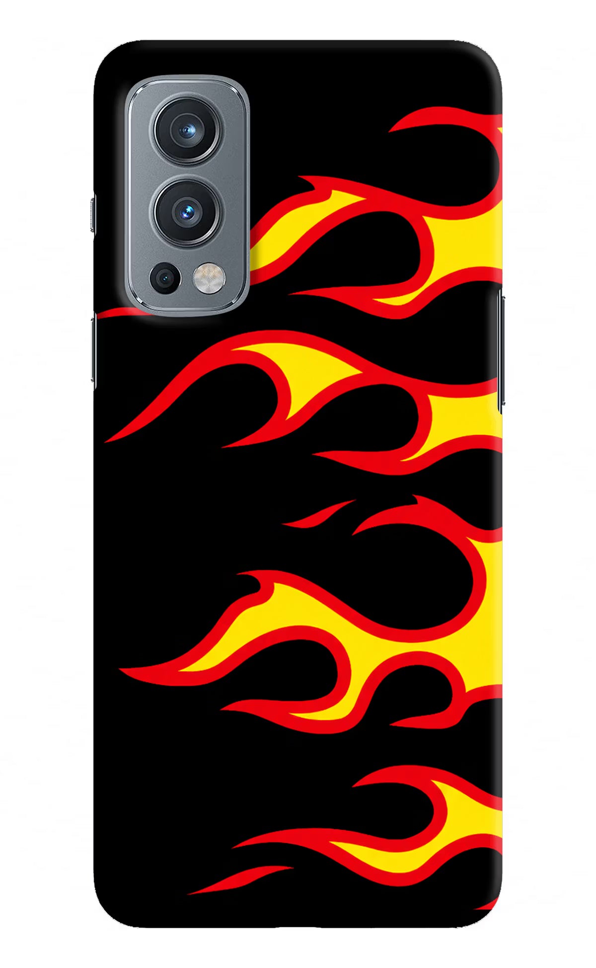 Side Sweep Flames OnePlus Nord 2 5G Hard Case Back Cover by Casekaro