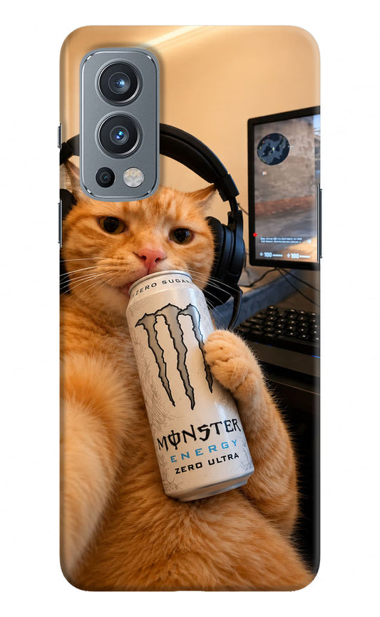 Gamer Cat Energy OnePlus Nord 2 5G Hard Case Back Cover by Casekaro