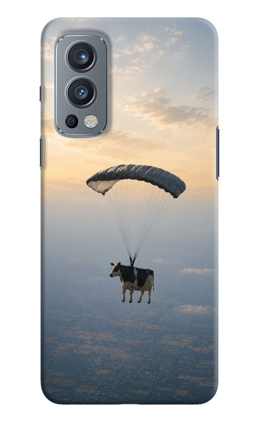 Skydiving Cow OnePlus Nord 2 5G Hard Case Back Cover by Casekaro