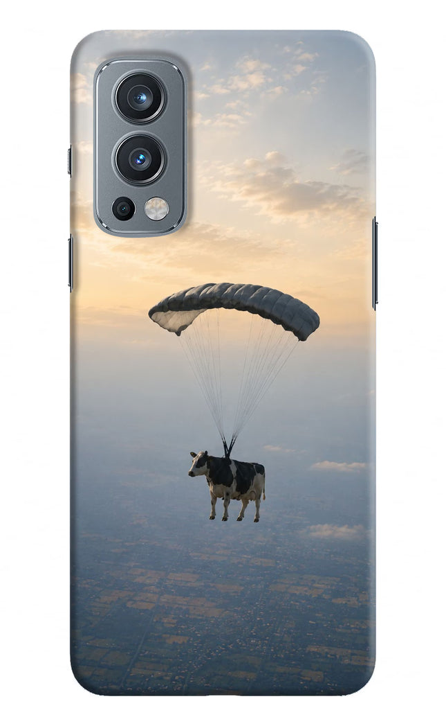 Skydiving Cow OnePlus Nord 2 5G Hard Case Back Cover by Casekaro