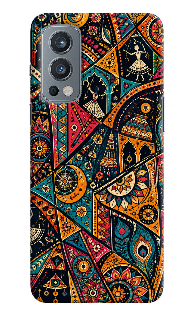 Folk Print OnePlus Nord 2 5G Hard Case Back Cover by Casekaro