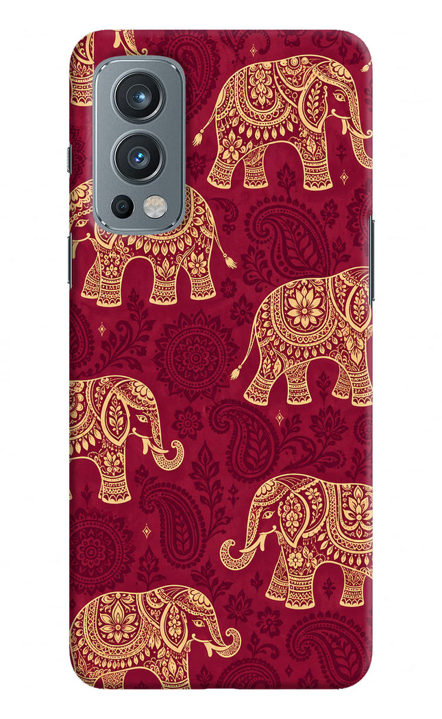 Maroon Elephant OnePlus Nord 2 5G Hard Case Back Cover by Casekaro