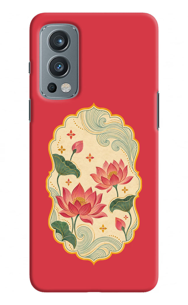 Pink Lotus OnePlus Nord 2 5G Hard Case Back Cover by Casekaro