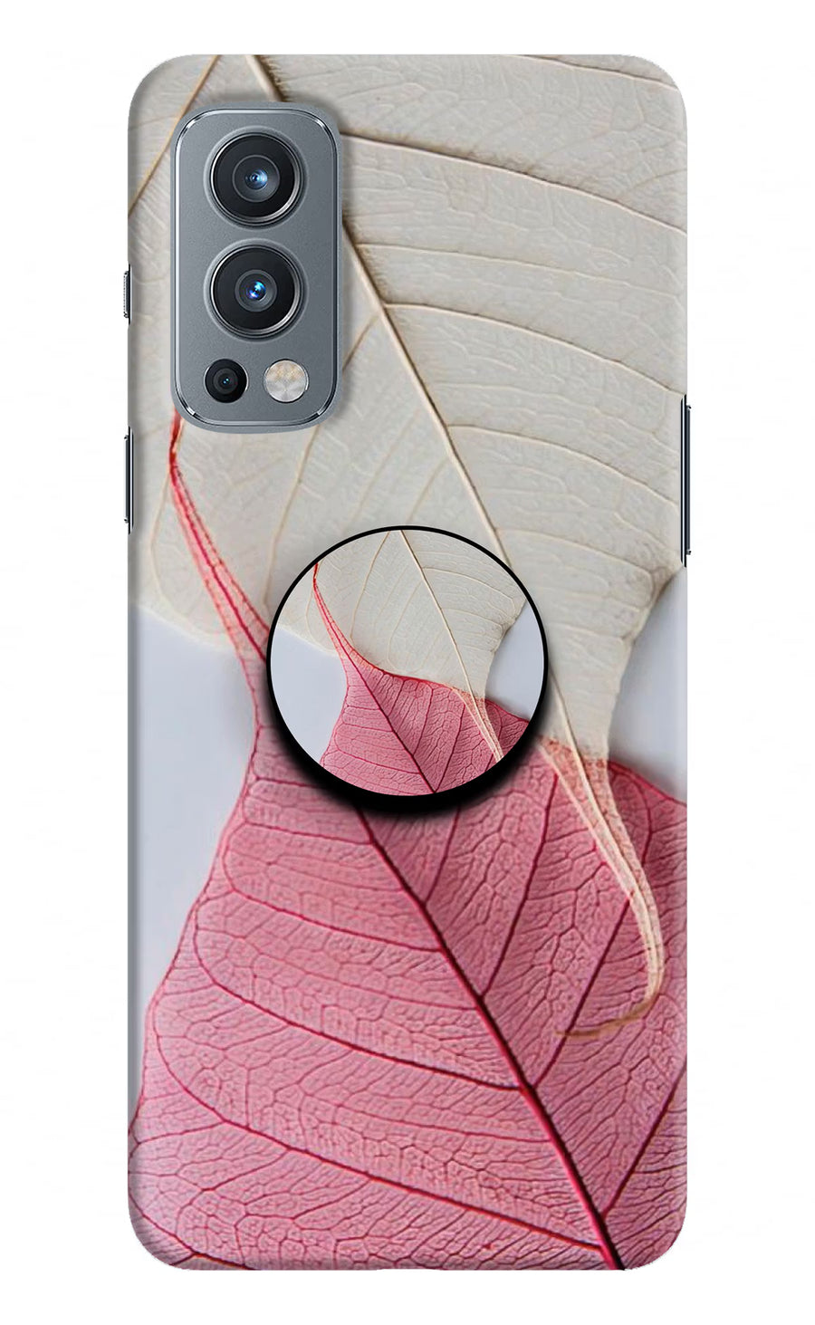White Pink Leaf OnePlus Nord 2 5G Pop Case, Hard case