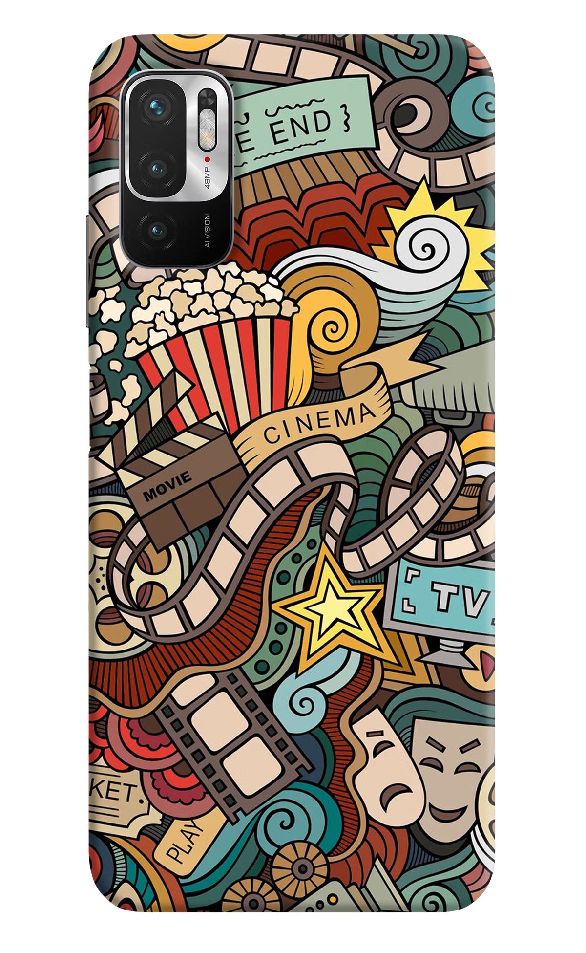 Cinema Abstract Redmi Note 10T 5G Hard Case Back Cover by Casekaro