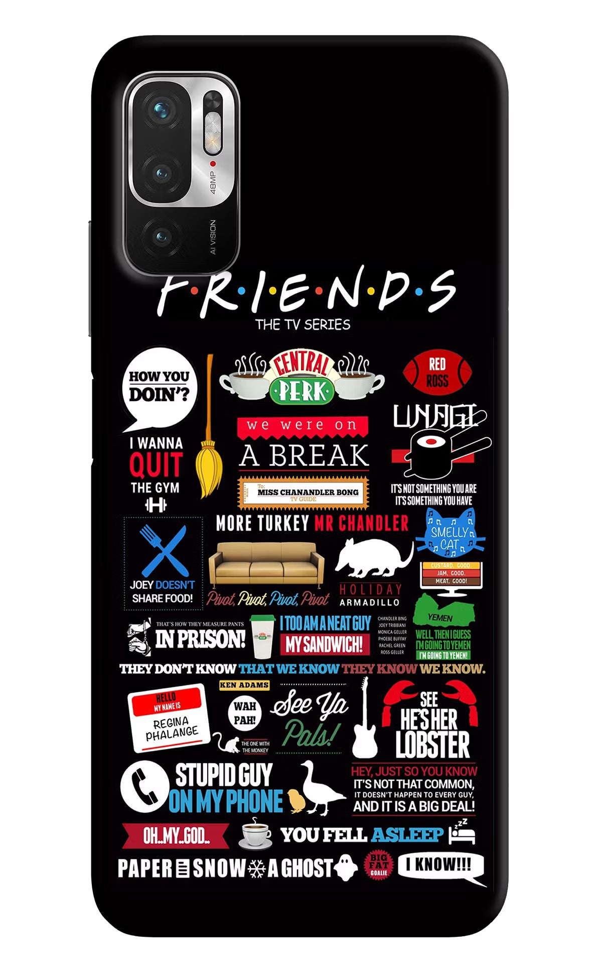 FRIENDS Redmi Note 10T 5G Hard Case Back Cover by Casekaro