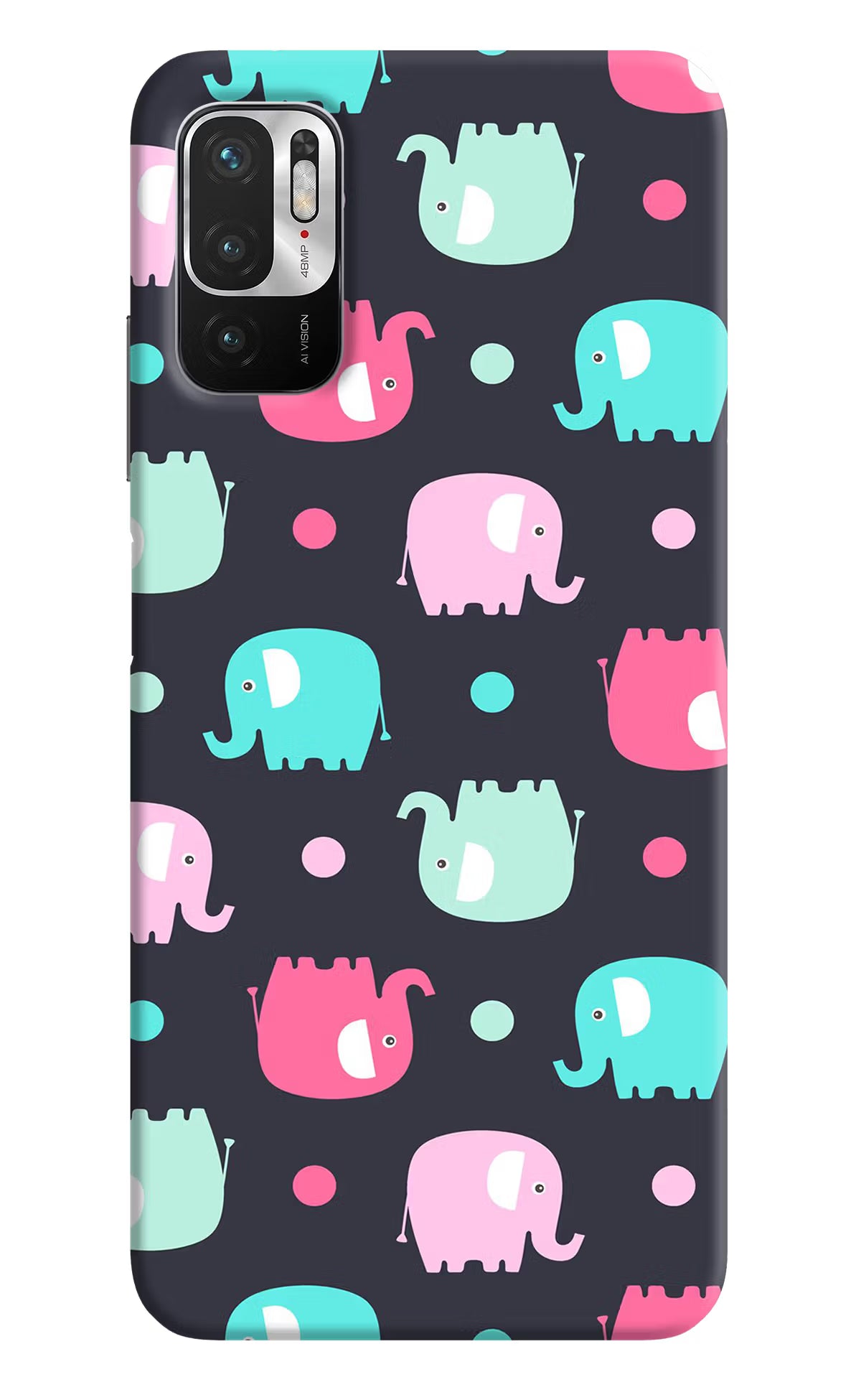 Elephants Redmi Note 10T 5G Hard Case Back Cover by Casekaro