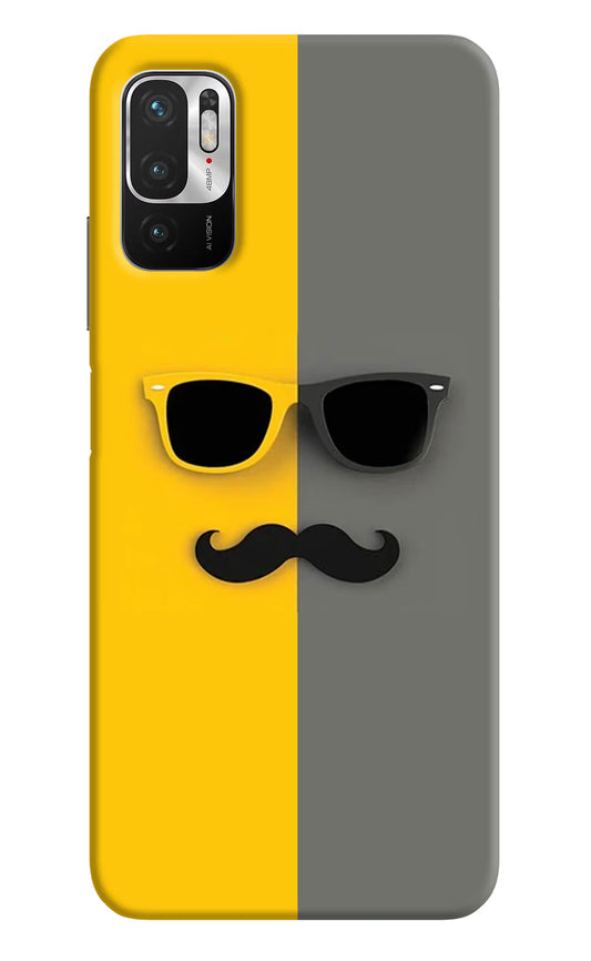 Sunglasses with Mustache Redmi Note 10T 5G Hard Case Back Cover by Casekaro