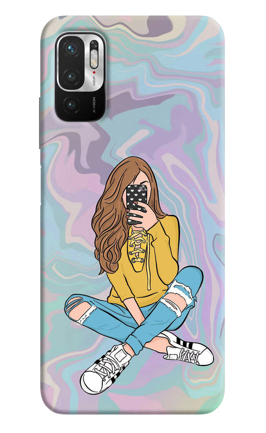 Selfie Girl Redmi Note 10T 5G Hard Case Back Cover by Casekaro