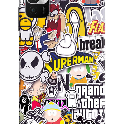 Sticker Bomb Redmi Note 10T 5G Hard Case Back Cover by Casekaro
