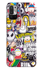 Sticker Bomb Redmi Note 10T 5G Hard Case Back Cover by Casekaro