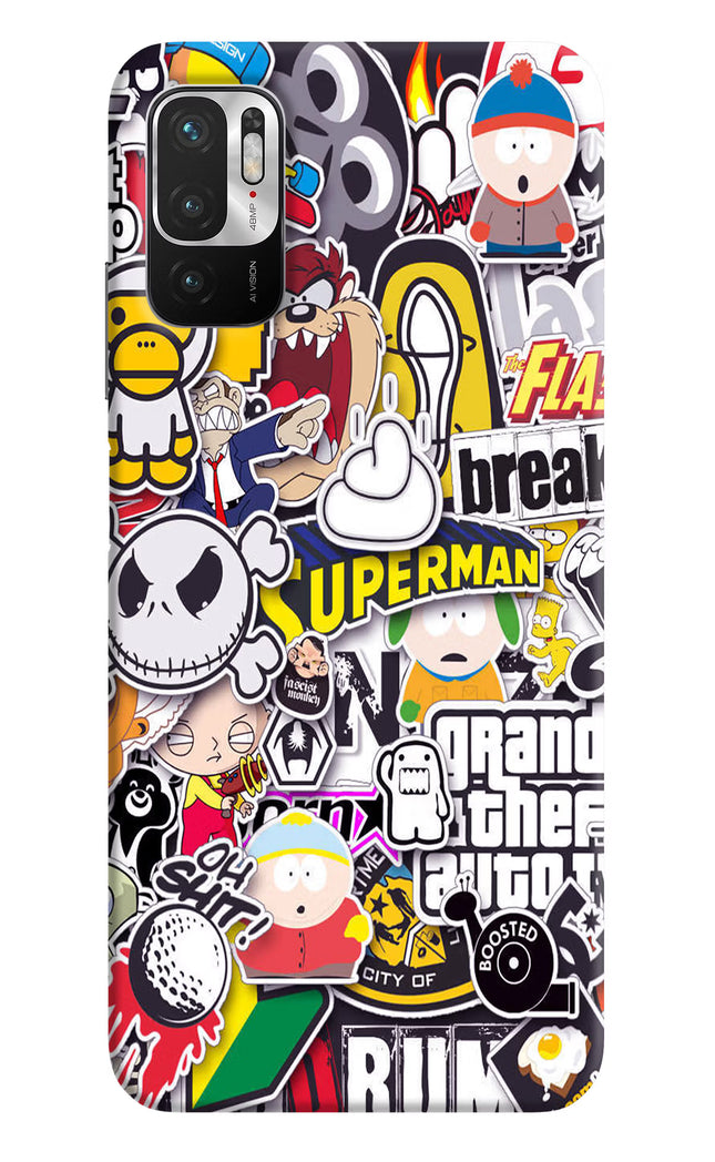 Sticker Bomb Redmi Note 10T 5G Hard Case Back Cover by Casekaro