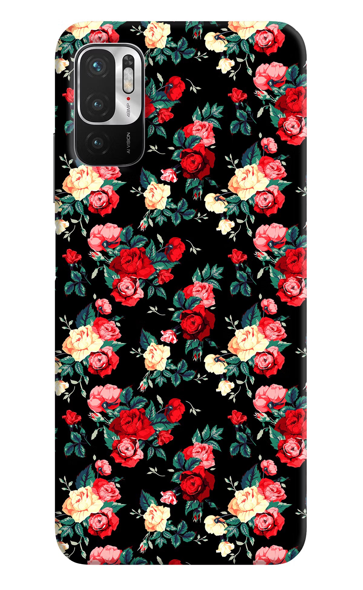 Rose Pattern Redmi Note 10T 5G Hard Case Back Cover by Casekaro