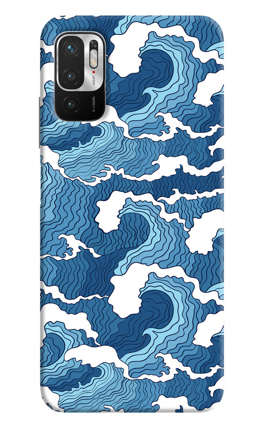 Blue Waves Redmi Note 10T 5G Hard Case Back Cover by Casekaro