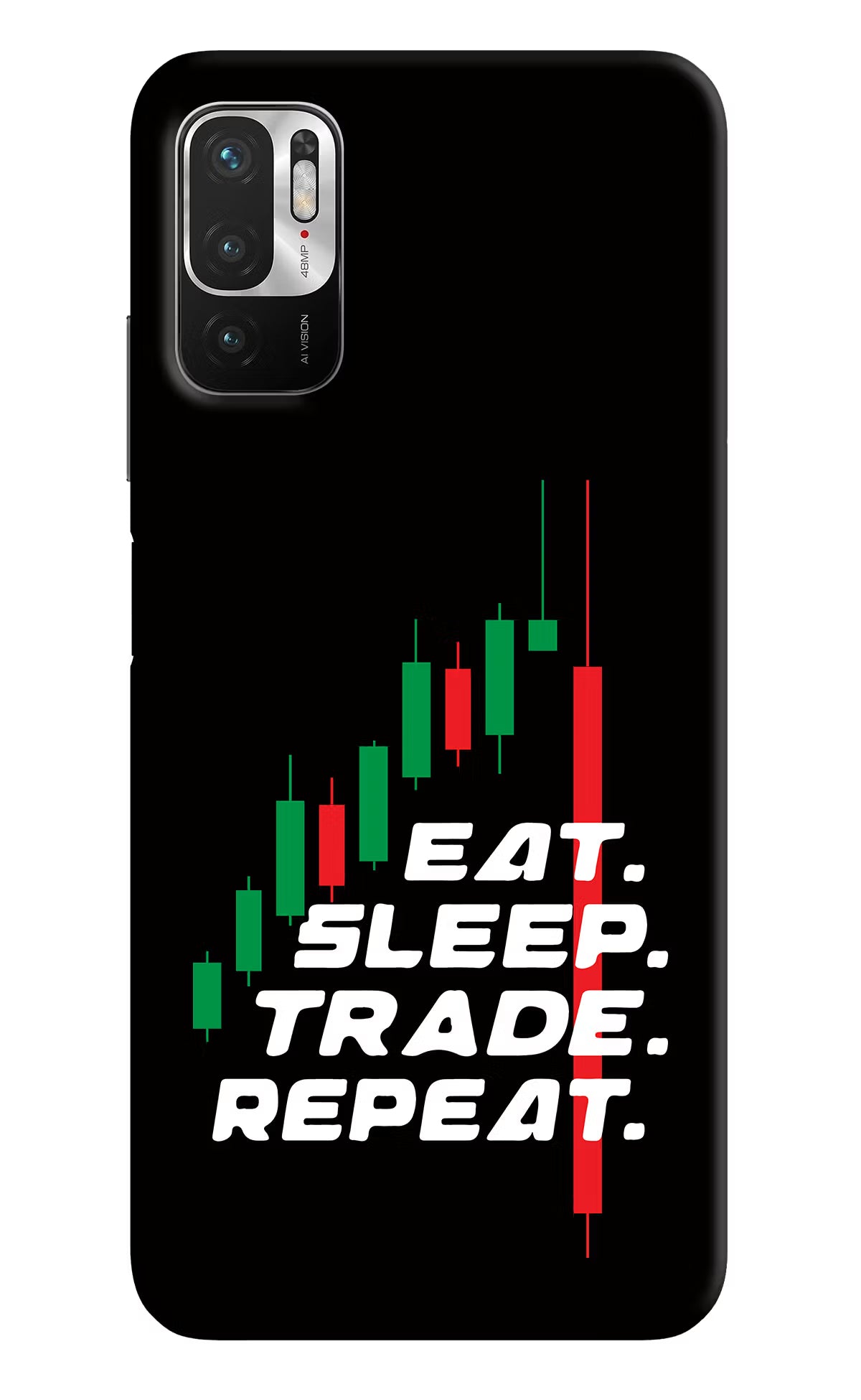 Eat Sleep Trade Repeat Redmi Note 10T 5G Hard Case Back Cover by Casekaro