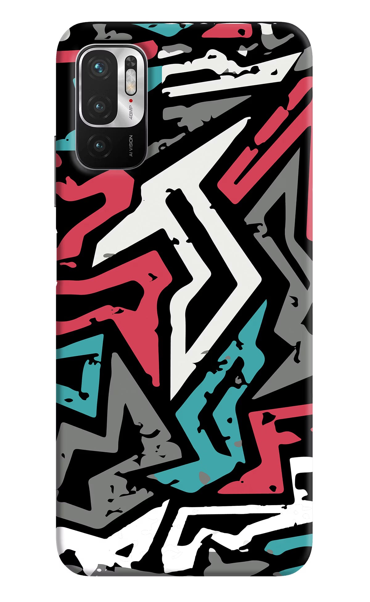 Geometric Graffiti Redmi Note 10T 5G Hard Case Back Cover by Casekaro