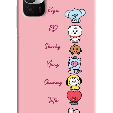 BTS names Redmi Note 10T 5G Hard Case Back Cover by Casekaro