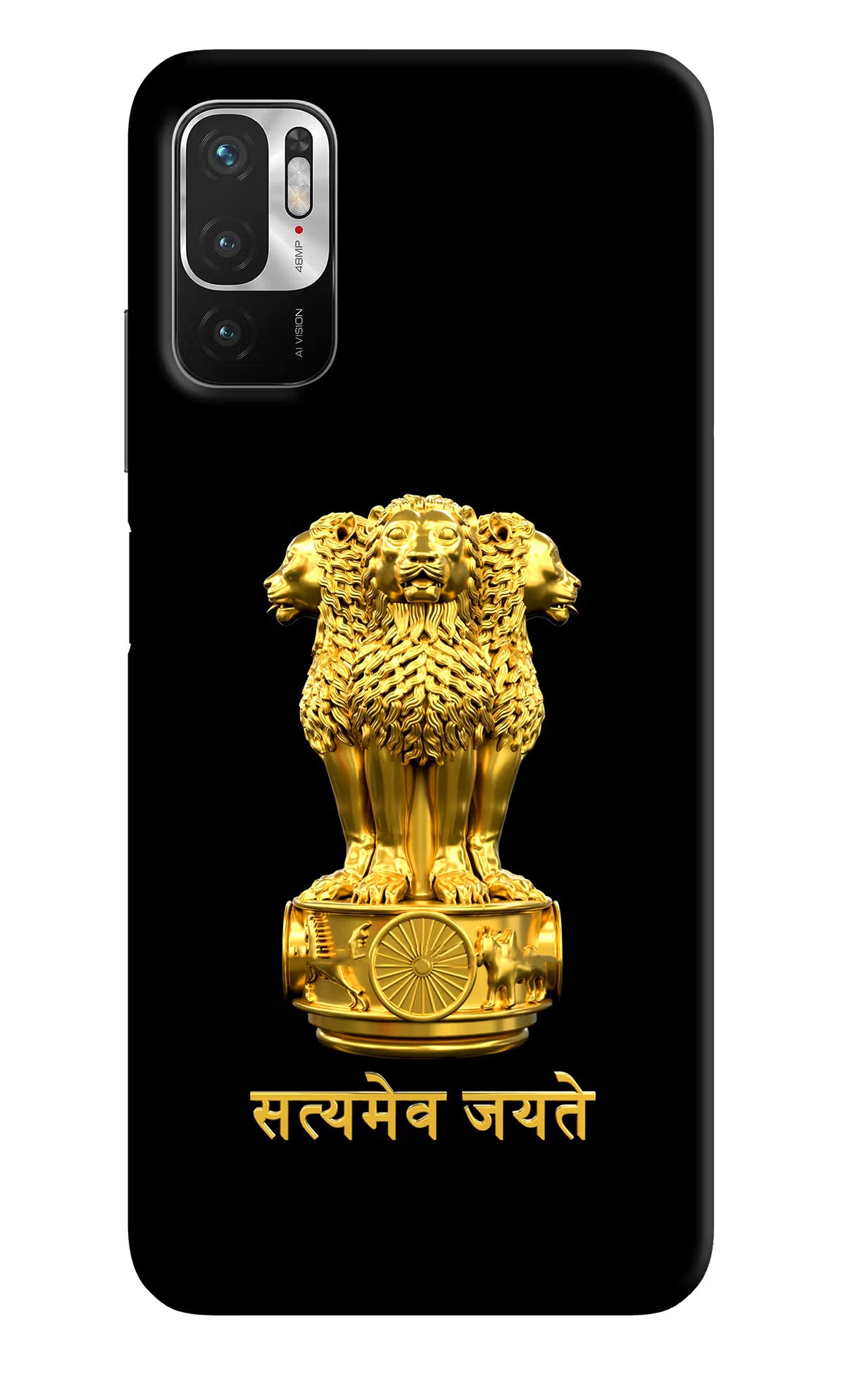 Satyamev Jayate Golden Redmi Note 10T 5G Hard Case Back Cover by Casekaro