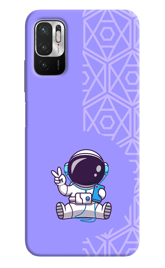 Cute Astronaut Chilling Redmi Note 10T 5G Hard Case Back Cover by Casekaro