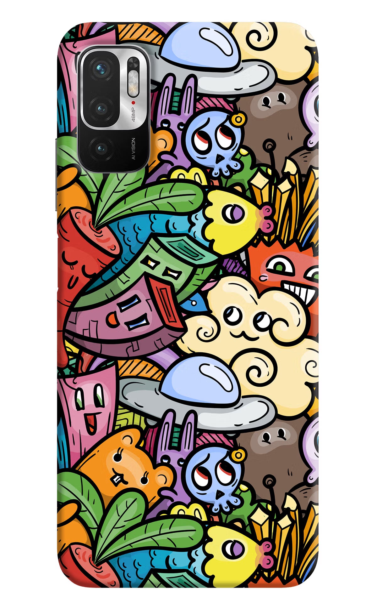 Veggie Doodle Redmi Note 10T 5G Hard Case Back Cover by Casekaro