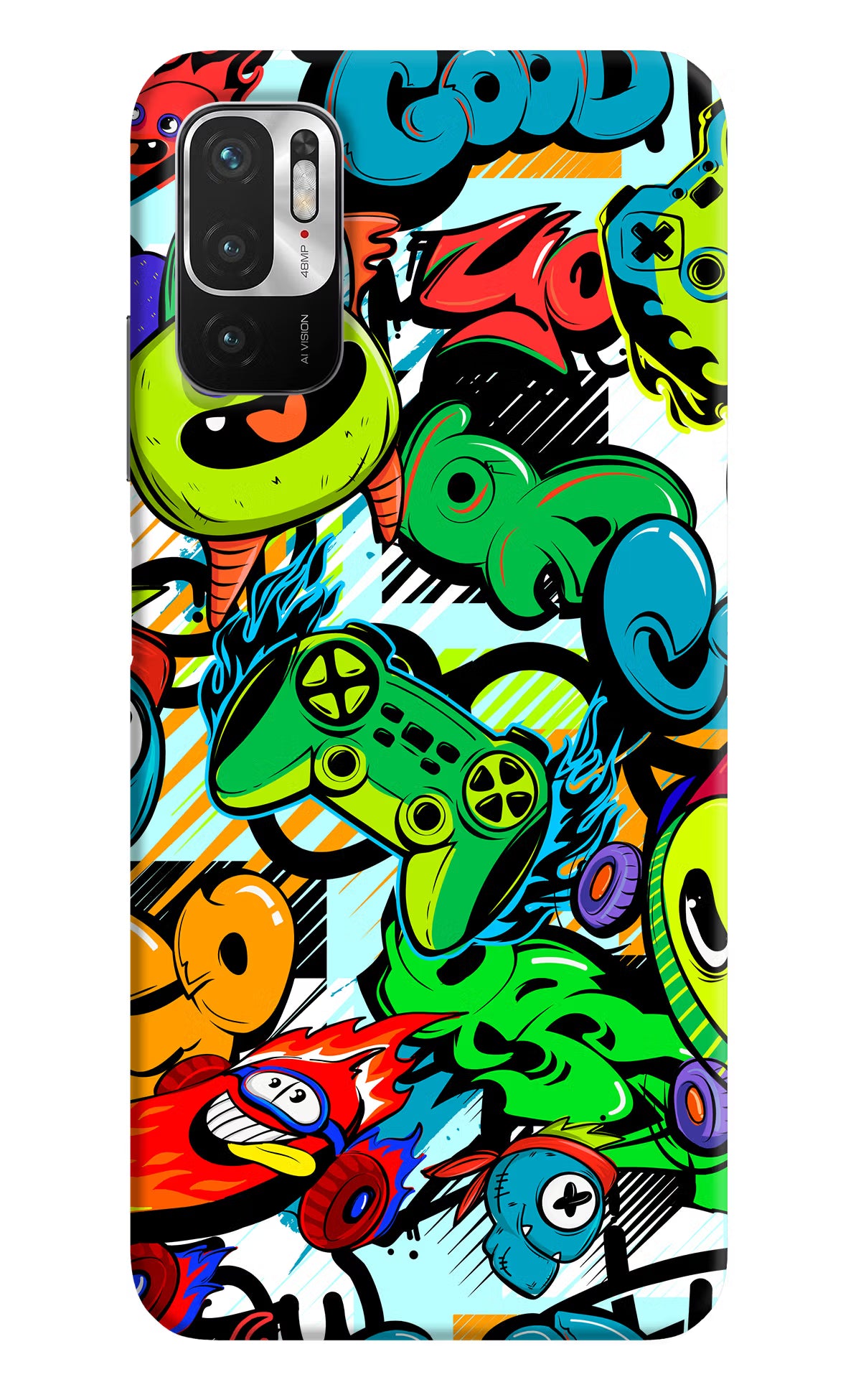 Game Doodle Redmi Note 10T 5G Hard Case Back Cover by Casekaro