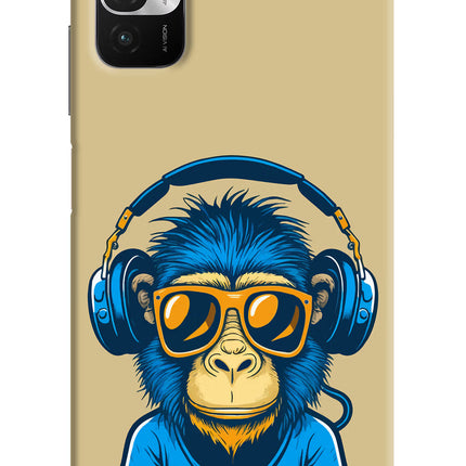 Monkey Headphone Redmi Note 10T 5G Hard Case Back Cover by Casekaro