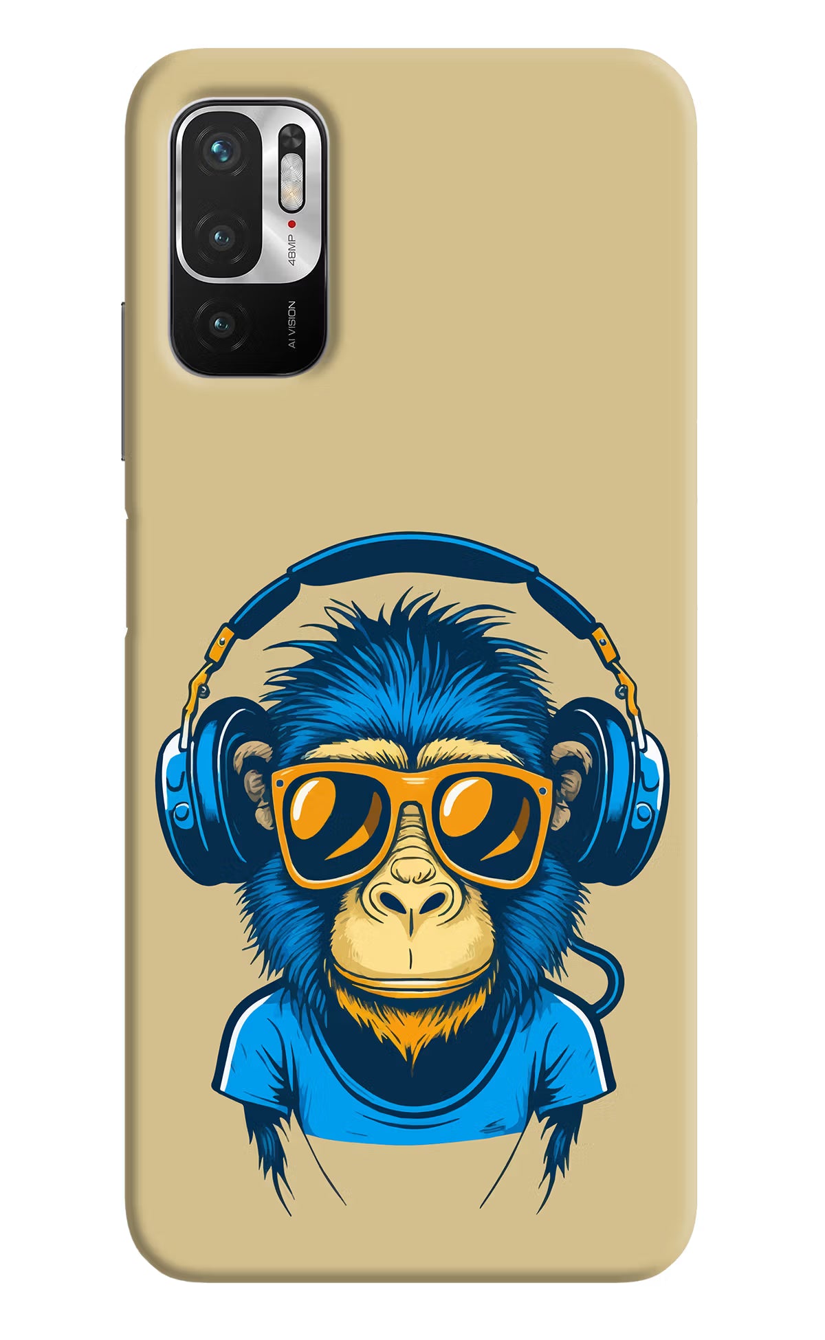 Monkey Headphone Redmi Note 10T 5G Hard Case Back Cover by Casekaro
