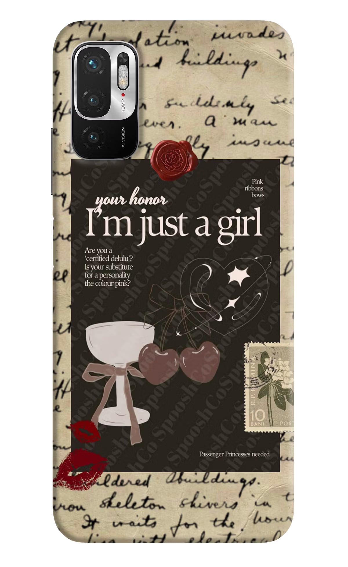 I am just a girl Redmi Note 10T 5G Hard Case Back Cover by Casekaro