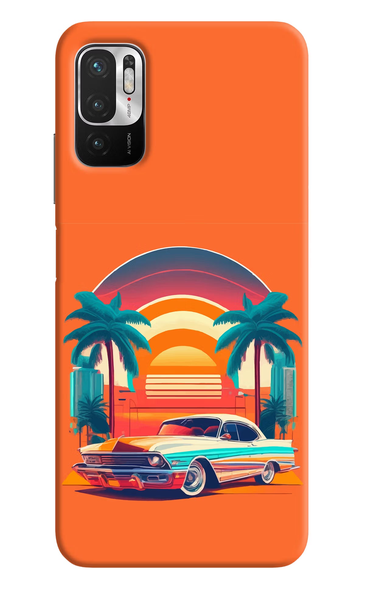 Palm Drive 80s Redmi Note 10T 5G Hard Case Back Cover by Casekaro