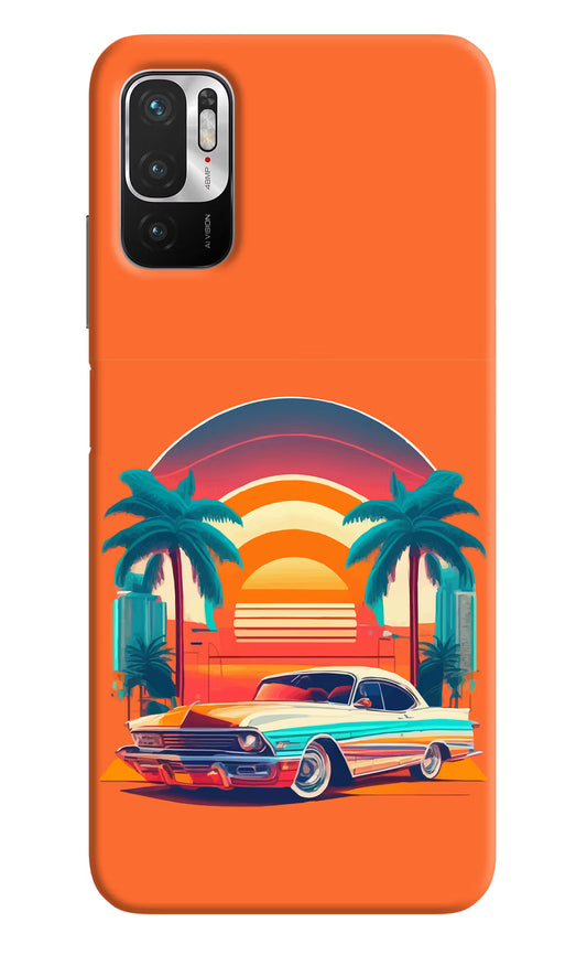 Palm Drive 80s Redmi Note 10T 5G Hard Case Back Cover by Casekaro