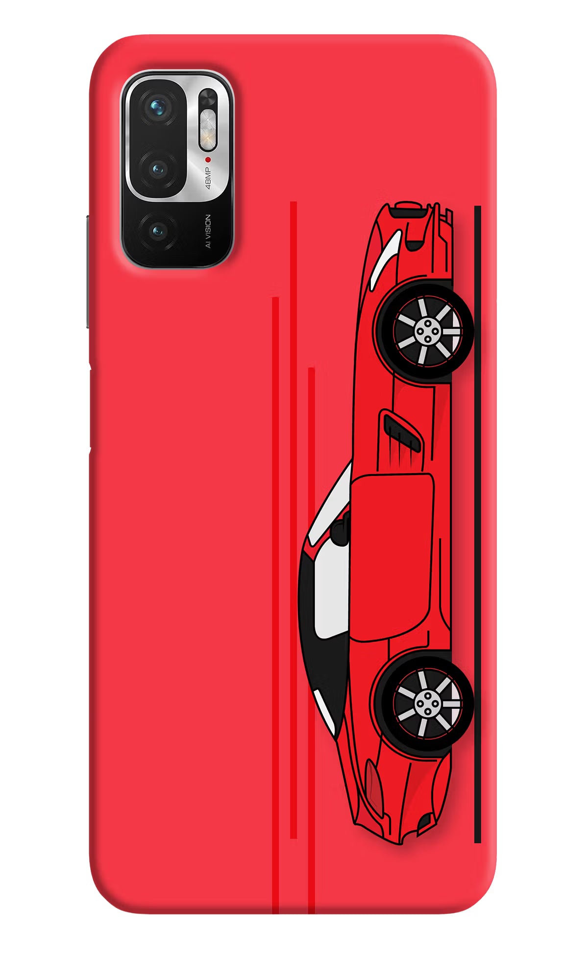 Red Velocity Redmi Note 10T 5G Hard Case Back Cover by Casekaro