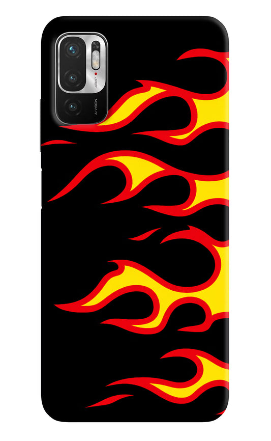 Side Sweep Flames Redmi Note 10T 5G Hard Case Back Cover by Casekaro