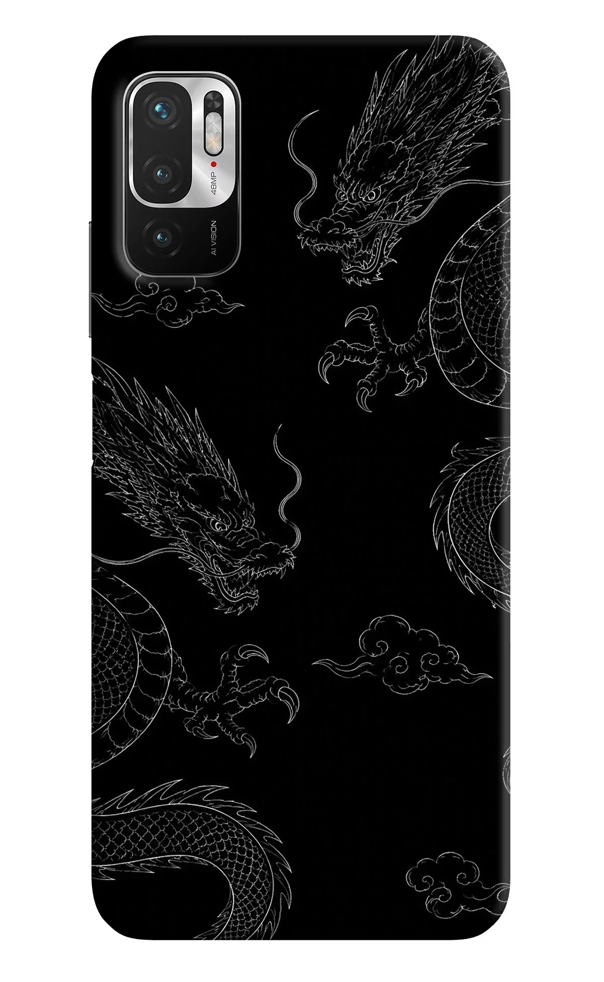 Twin Dragons Redmi Note 10T 5G Hard Case Back Cover by Casekaro