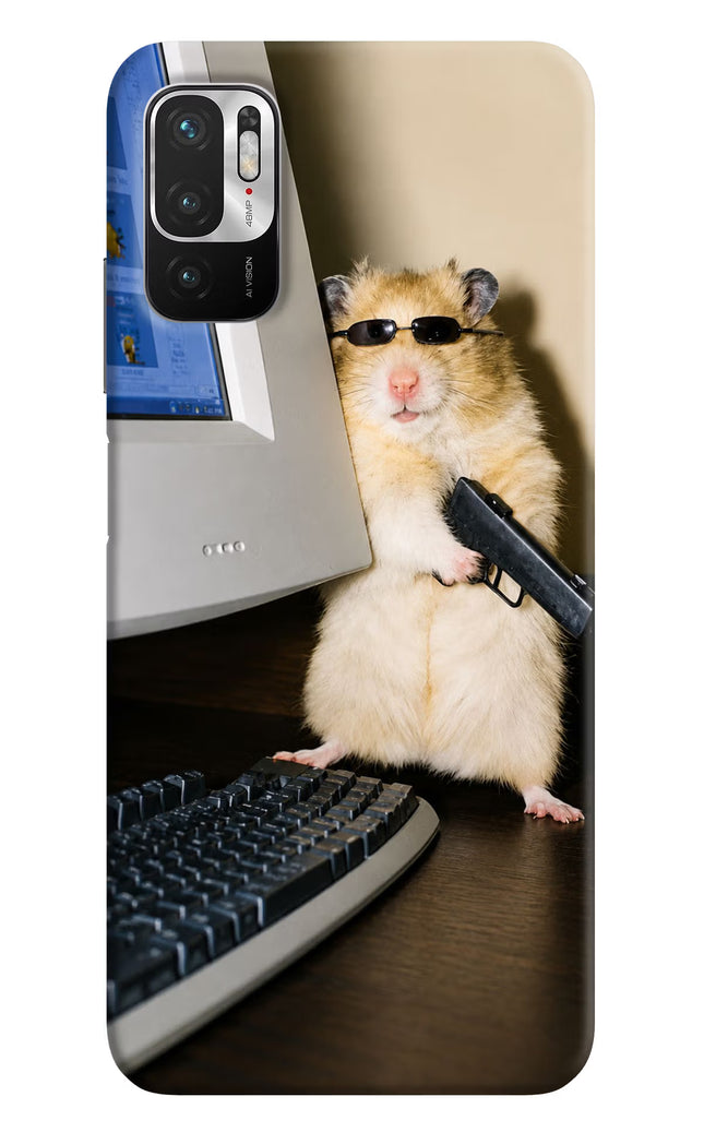 Hacker Hamster Redmi Note 10T 5G Hard Case Back Cover by Casekaro