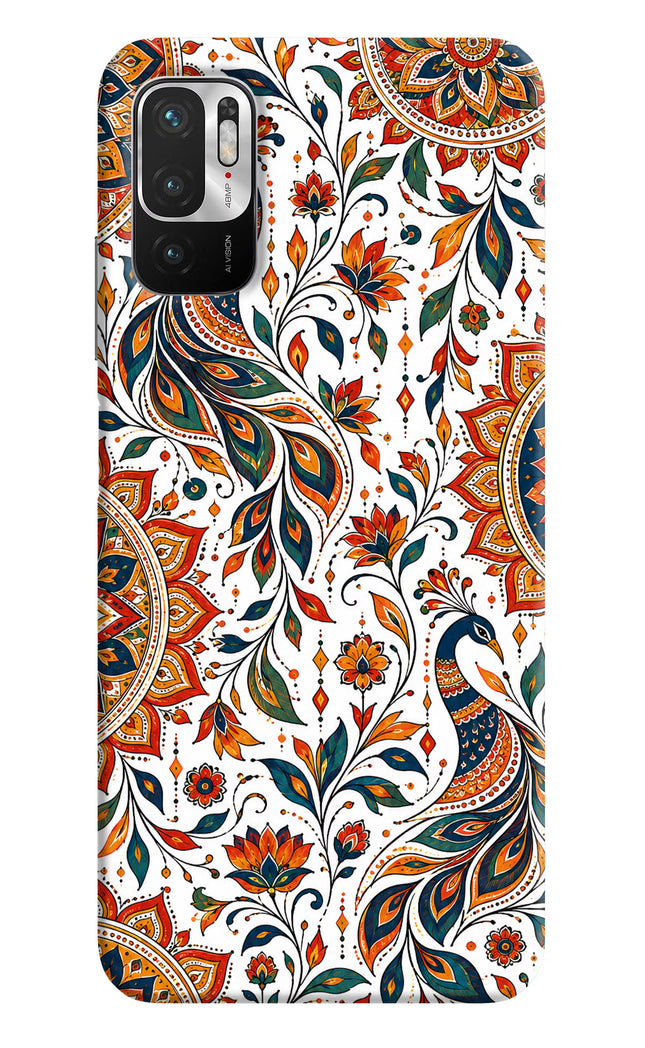 White Mayura Redmi Note 10T 5G Hard Case Back Cover by Casekaro