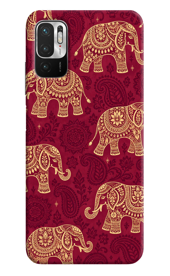 Maroon Elephant Redmi Note 10T 5G Hard Case Back Cover by Casekaro
