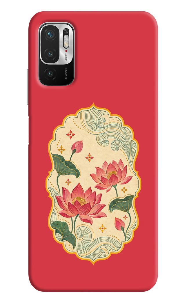 Pink Lotus Redmi Note 10T 5G Hard Case Back Cover by Casekaro