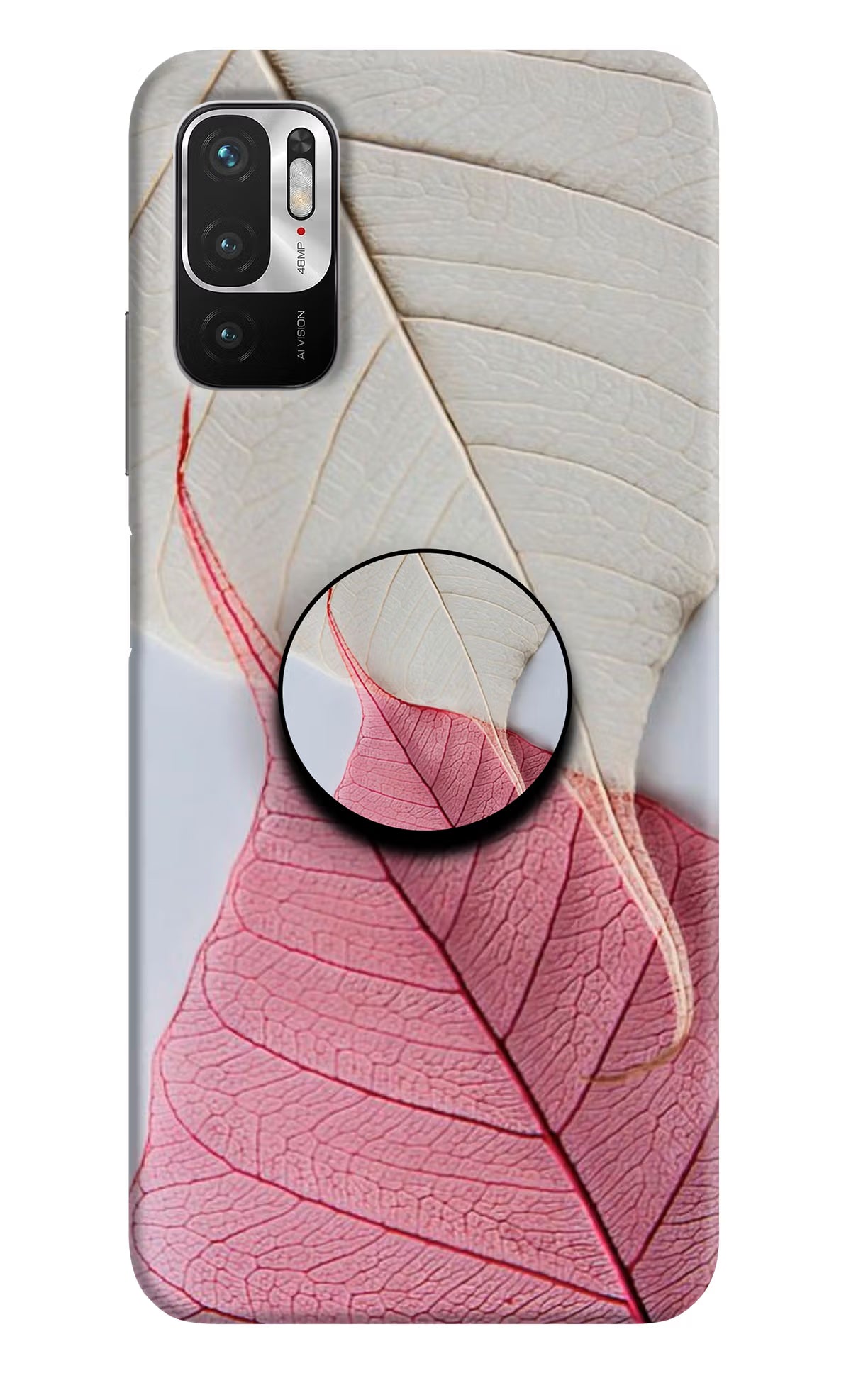 White Pink Leaf Redmi Note 10T 5G Pop Case by Casekaro
