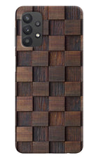 Wooden Cube Design Samsung M32 5G Hard Case Back Cover by Casekaro