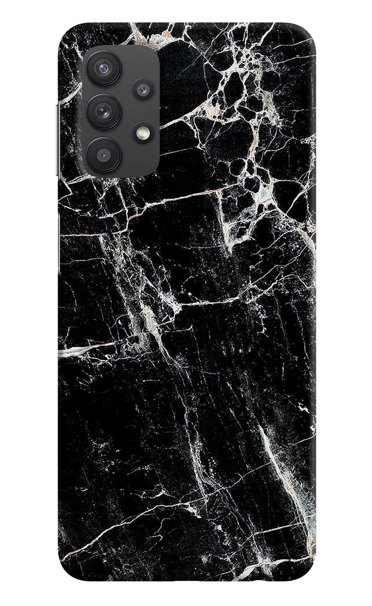 Black Marble Texture Samsung M32 5G Hard Case Back Cover by Casekaro