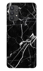 Black Marble Pattern Samsung M32 5G Hard Case Back Cover by Casekaro