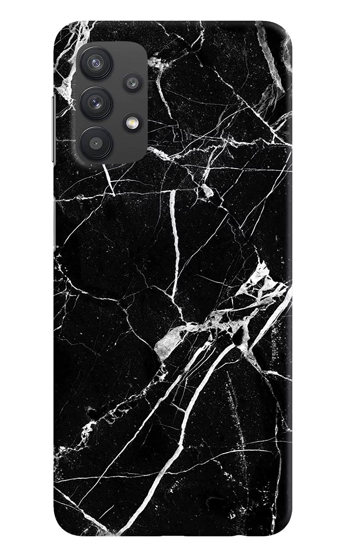 Black Marble Pattern Samsung M32 5G Hard Case Back Cover by Casekaro