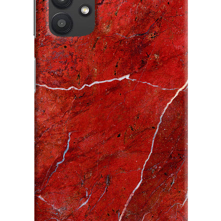 Red Marble Design Samsung M32 5G Hard Case Back Cover by Casekaro
