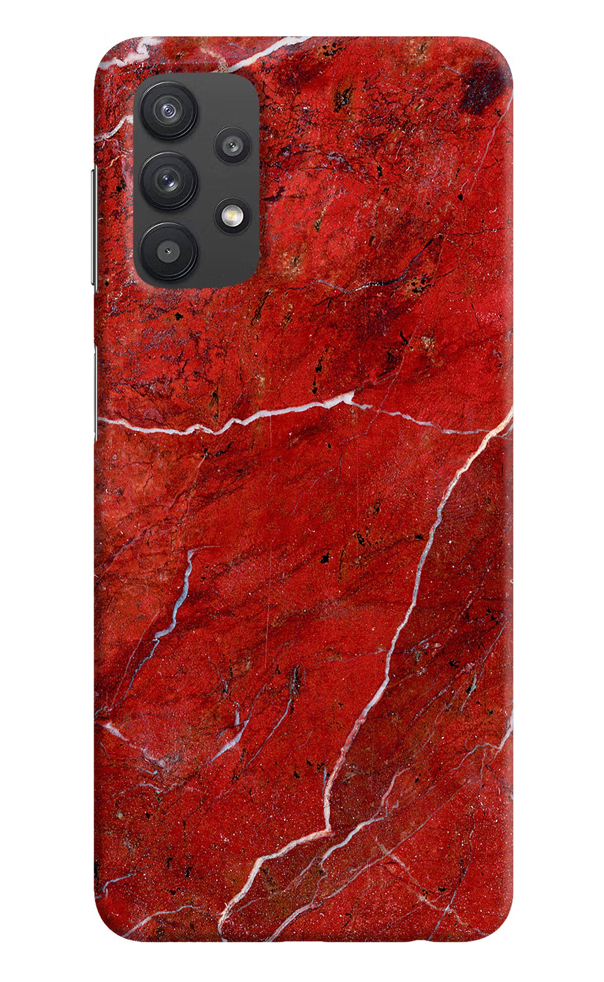 Red Marble Design Samsung M32 5G Hard Case Back Cover by Casekaro