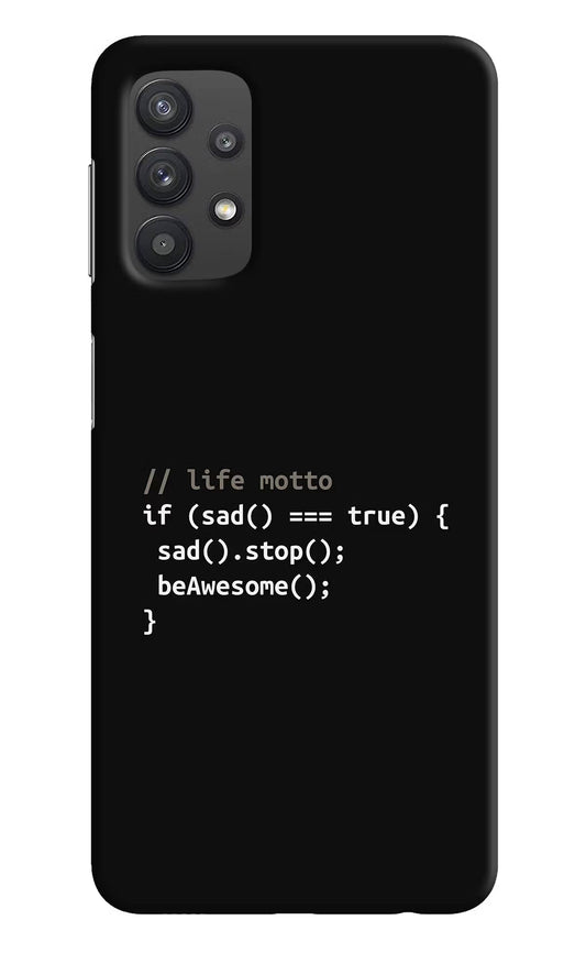 Life Motto Code Samsung M32 5G Hard Case Back Cover by Casekaro