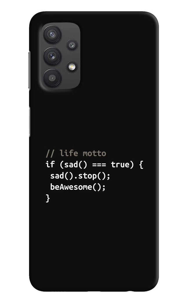 Life Motto Code Samsung M32 5G Hard Case Back Cover by Casekaro