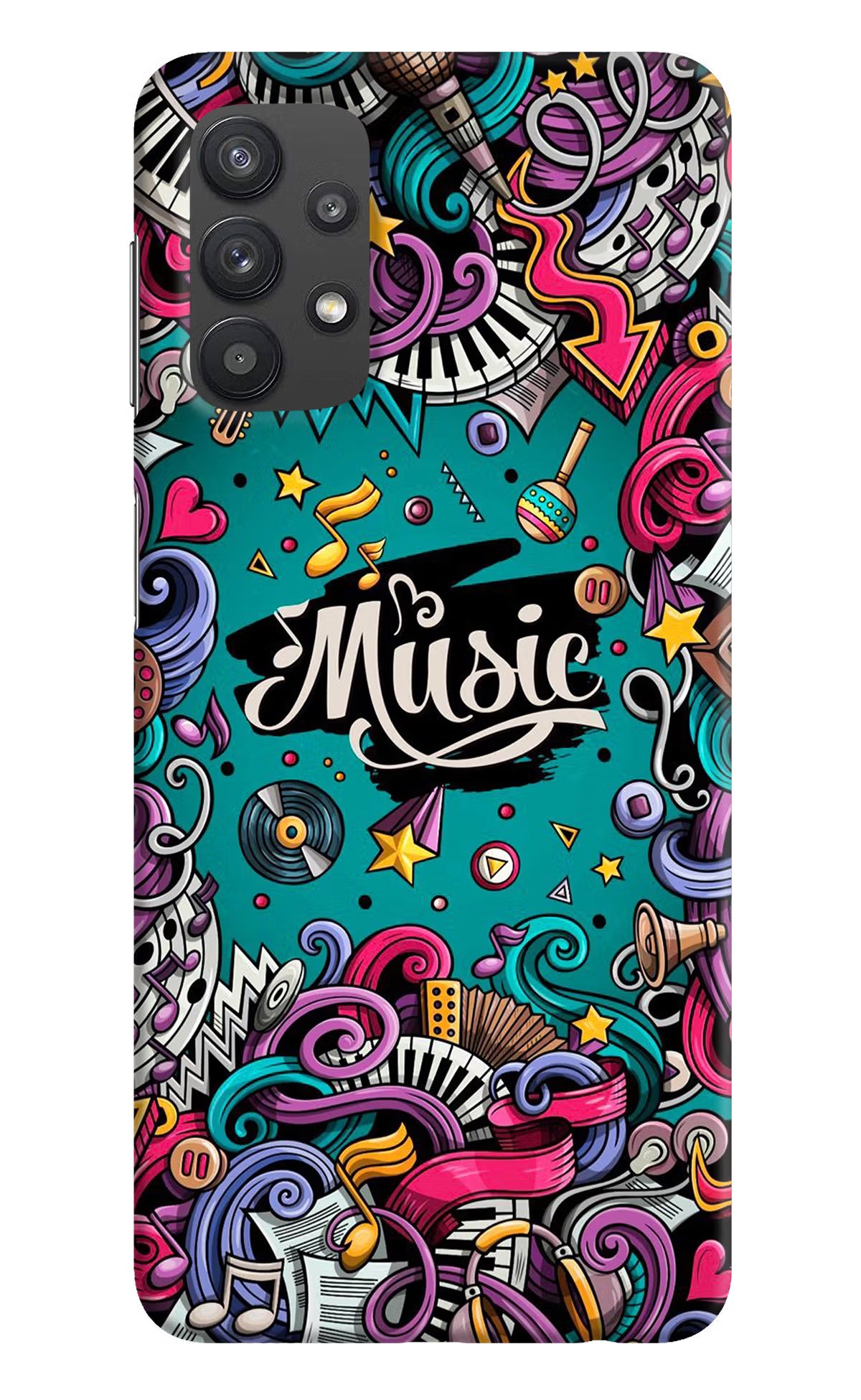 Music Graffiti Samsung M32 5G Hard Case Back Cover by Casekaro