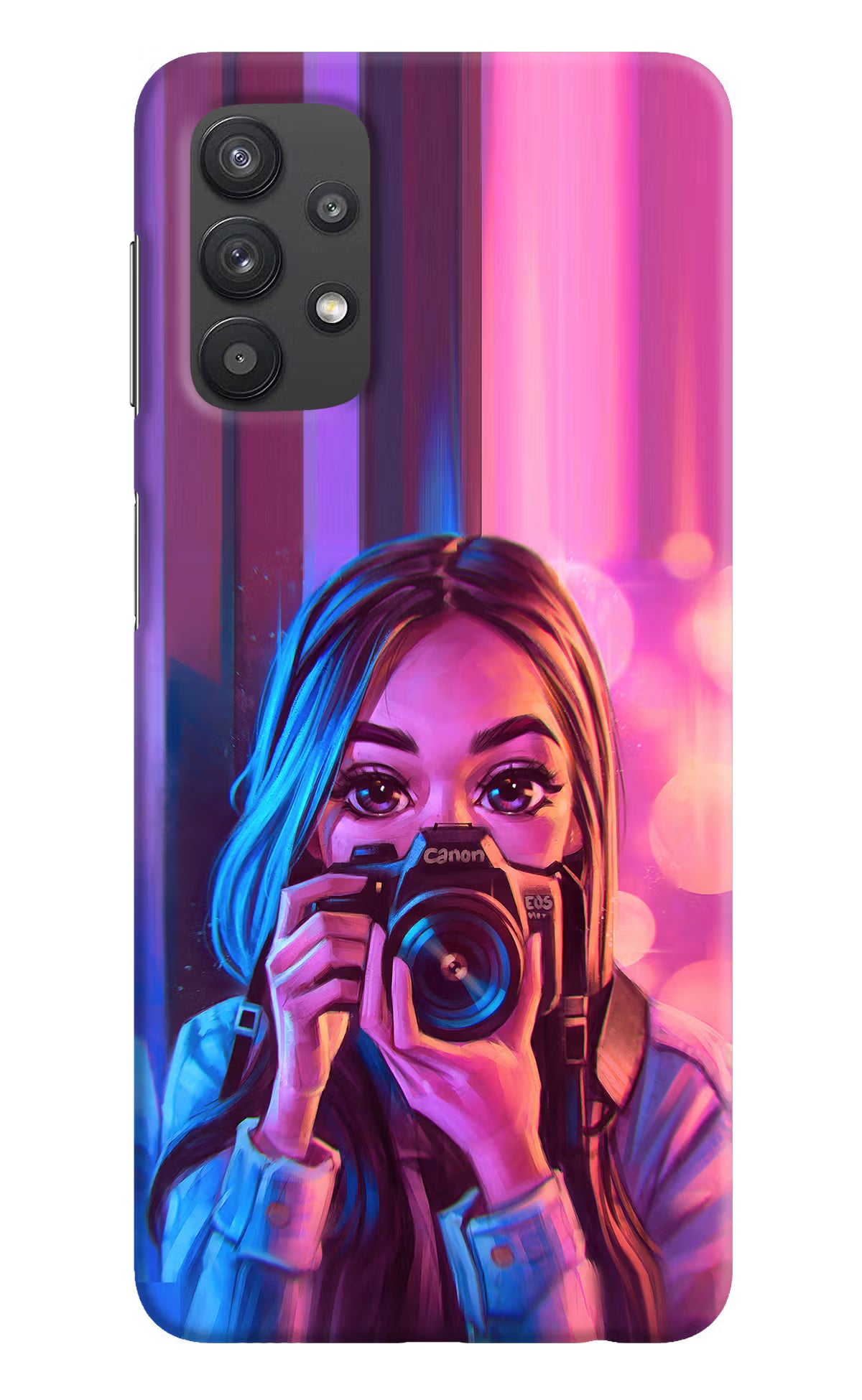 Girl Photographer Samsung M32 5G Hard Case Back Cover by Casekaro