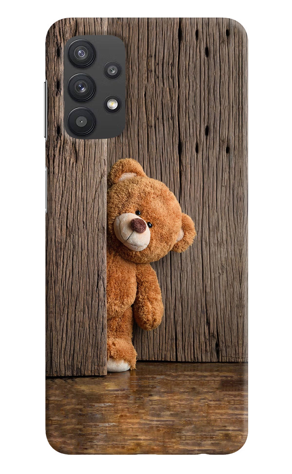Teddy Wooden Samsung M32 5G Hard Case Back Cover by Casekaro