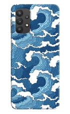 Blue Waves Samsung M32 5G Hard Case Back Cover by Casekaro